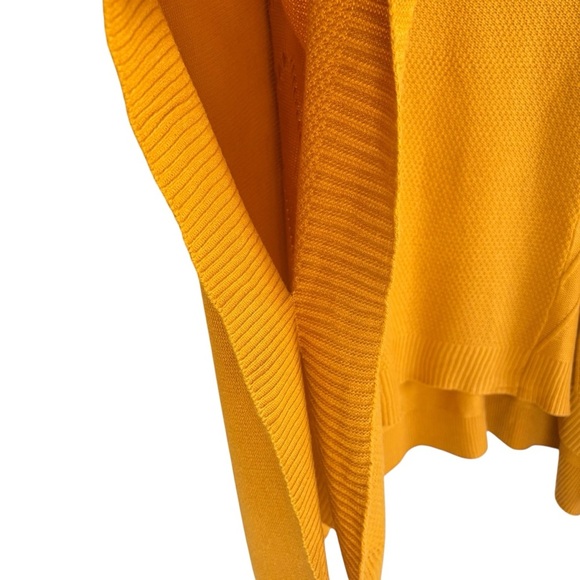 Laurel Grey Mustard Yellow Knit Cowl Neck Poncho Sweater Cozy Fall Layering OS - Picture 5 of 16